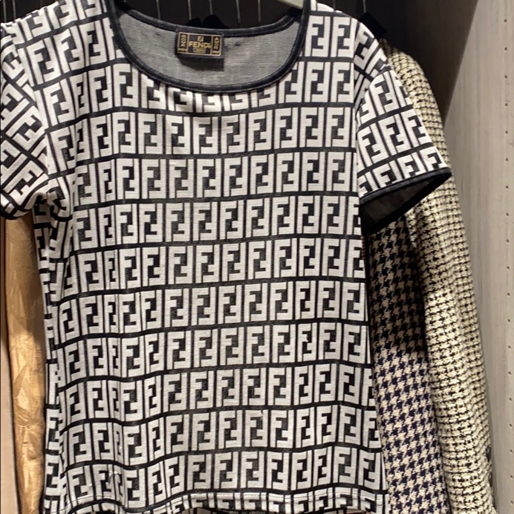 Fendi logo zucca print t shirt